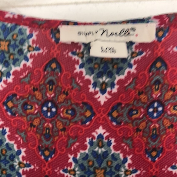 Simply Noelle Boho Tunic Top L/XL Dark Red - Picture 4 of 8